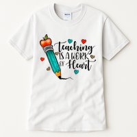 Teaching Is A Work Of Heart Cute Pencil Back To School Tall T-Shirt