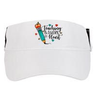 Teaching Is A Work Of Heart Cute Pencil Back To School Adult Drive Performance Visor