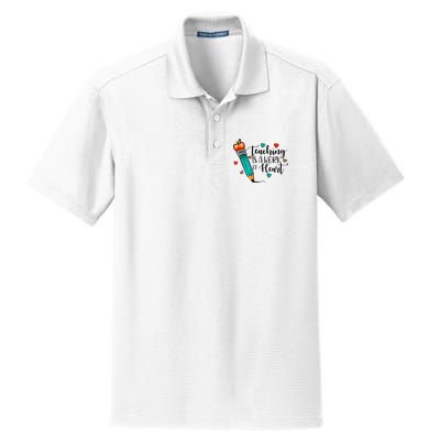 Teaching Is A Work Of Heart Cute Pencil Back To School Dry Zone Grid Polo