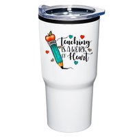 Teaching Is A Work Of Heart Cute Pencil Back To School Tumbler