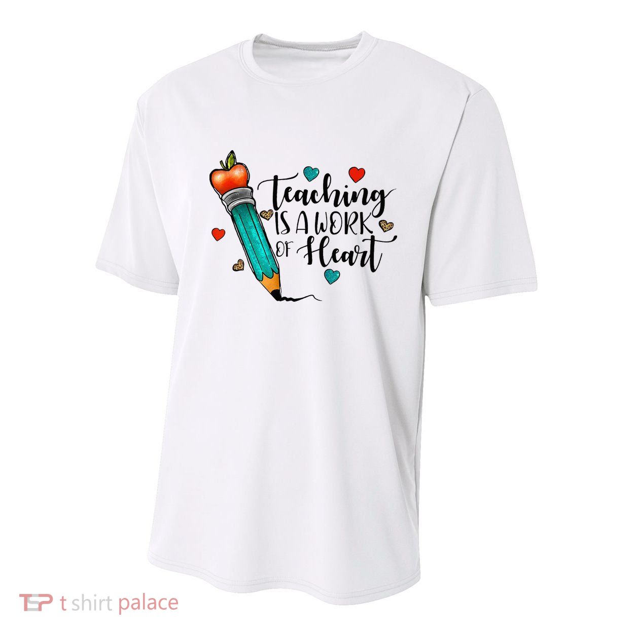 Teaching Is A Work Of Heart Cute Pencil Back To School Youth Performance Sprint T-Shirt