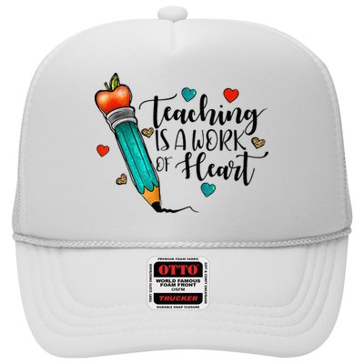 Teaching Is A Work Of Heart Cute Pencil Back To School Trucker Hat