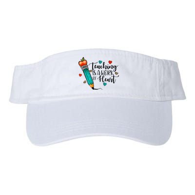 Teaching Is A Work Of Heart Cute Pencil Back To School Visor