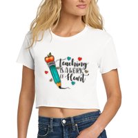 Teaching Is A Work Of Heart Cute Pencil Back To School Crop Top
