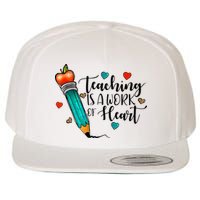 Teaching Is A Work Of Heart Cute Pencil Back To School Wool Snapback Cap