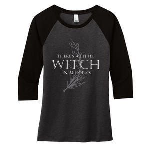 There Is A Little Witch In All Of Us Women's Tri-Blend 3/4-Sleeve Raglan Shirt