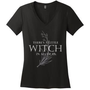 There Is A Little Witch In All Of Us Women's V-Neck T-Shirt