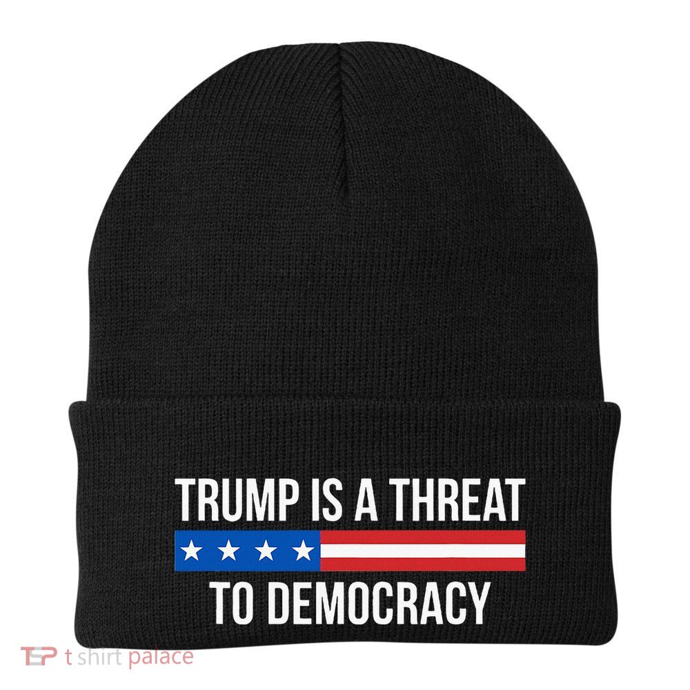 Trump Is A Threat To Democracy Knit Cap Winter Beanie