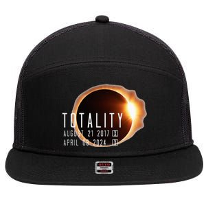 Twice in a Lifetime Totality Solar Eclipse 2017 & 2024 7 Panel Mesh Trucker Snapback Hat