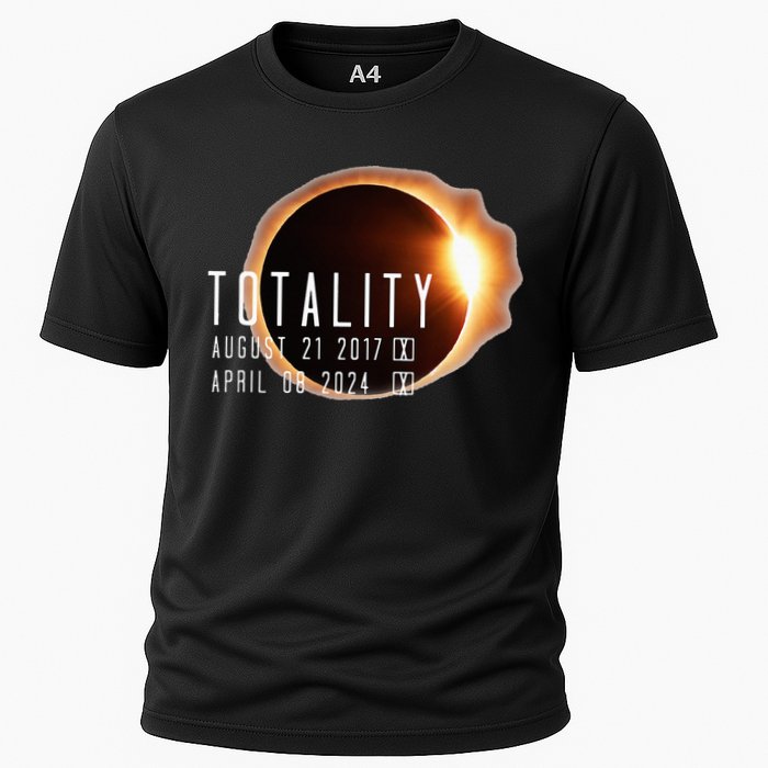 Twice in a Lifetime Totality Solar Eclipse 2017 & 2024 Cooling Performance Crew T-Shirt