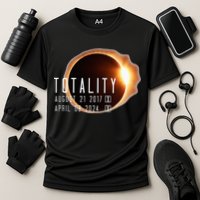 Twice in a Lifetime Totality Solar Eclipse 2017 & 2024 Cooling Performance Crew T-Shirt