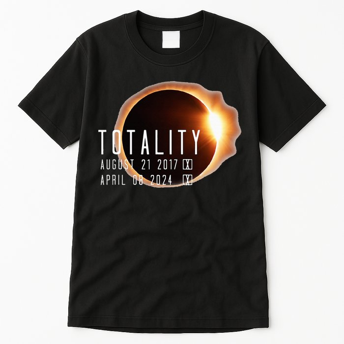 Twice in a Lifetime Totality Solar Eclipse 2017 & 2024 Tall T-Shirt