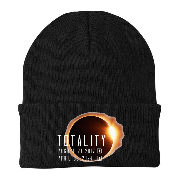 Twice in a Lifetime Totality Solar Eclipse 2017 & 2024 Knit Cap Winter Beanie