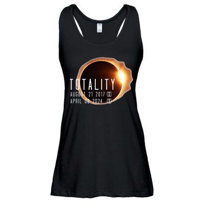 Twice in a Lifetime Totality Solar Eclipse 2017 & 2024 Ladies Essential Flowy Tank