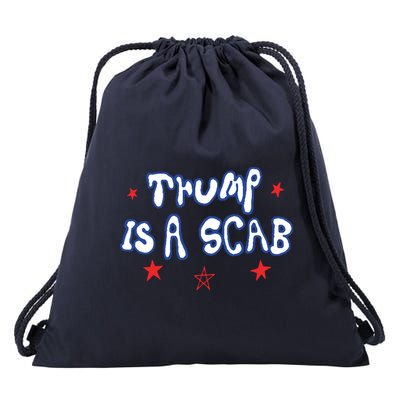 Trump Is A Scab Funny Vote Harris Uaw Ugly Style Drawstring Bag