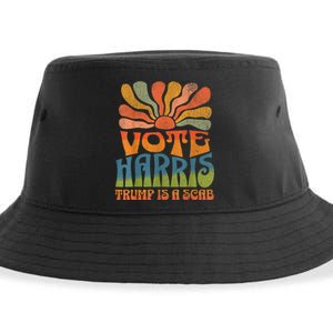 Trump Is A Scab Vote Kamala Harris 2024 Sustainable Bucket Hat