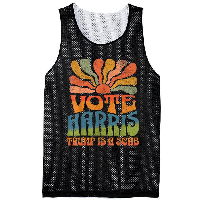 Trump Is A Scab Vote Kamala Harris 2024 Mesh Reversible Basketball Jersey Tank