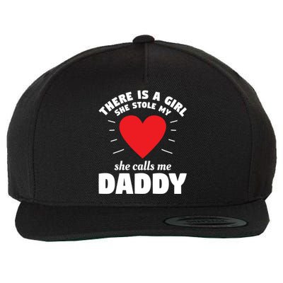 There Is A She Stole My Heart She Calls Me Daddy Gift Wool Snapback Cap