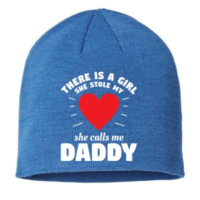 There Is A She Stole My Heart She Calls Me Daddy Gift Sustainable Beanie