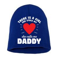 There Is A She Stole My Heart She Calls Me Daddy Gift Short Acrylic Beanie