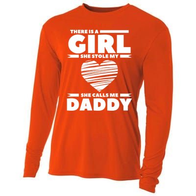 There Is A She Stole My Heart She Calls Me Daddy Gift Cooling Performance Long Sleeve Crew