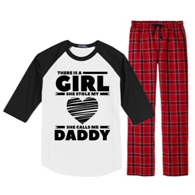 There Is A She Stole My Heart She Calls Me Daddy Gift Raglan Sleeve Pajama Set