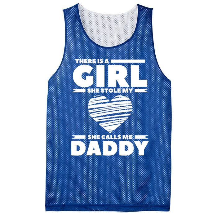 There Is A She Stole My Heart She Calls Me Daddy Gift Mesh Reversible Basketball Jersey Tank