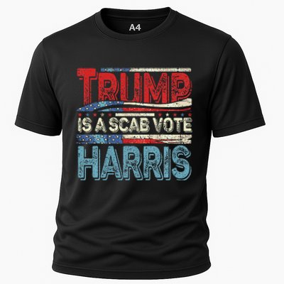 Trump Is A Scab Vote Harris Walz 2024 Kamala American Flag Cooling Performance Crew T-Shirt