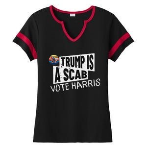 Trump Is A Scab Vote Harris Walz Kamala Harris 2024 Election Ladies Halftime Notch Neck Tee