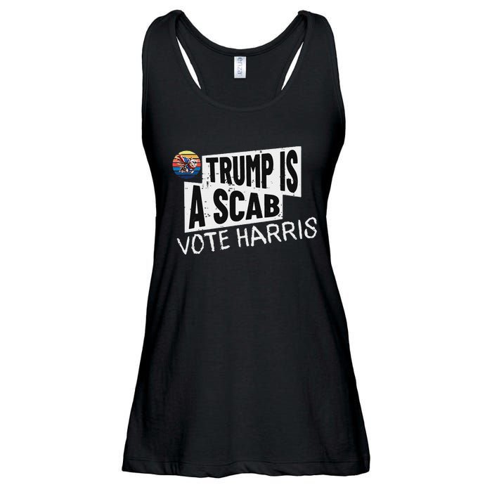 Trump Is A Scab Vote Harris Walz Kamala Harris 2024 Election Ladies Essential Flowy Tank