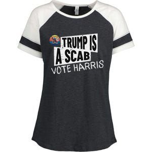 Trump Is A Scab Vote Harris Walz Kamala Harris 2024 Election Enza Ladies Jersey Colorblock Tee