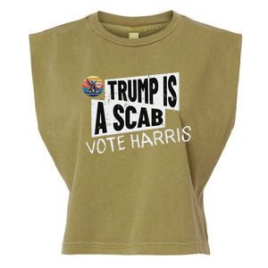 Trump Is A Scab Vote Harris Walz Kamala Harris 2024 Election Garment-Dyed Women's Muscle Tee