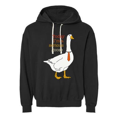 Today IM A Serious Goose Funny Silly Goose Garment-Dyed Fleece Hoodie