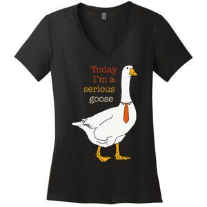 Today IM A Serious Goose Funny Silly Goose Women's V-Neck T-Shirt