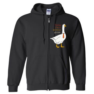 Today IM A Serious Goose Funny Silly Goose Full Zip Hoodie