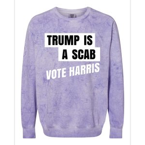 Trump Is A Scab Vote Harris Colorblast Crewneck Sweatshirt