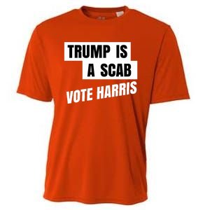 Trump Is A Scab Vote Harris Cooling Performance Crew T-Shirt