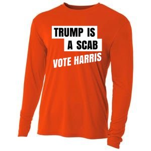 Trump Is A Scab Vote Harris Cooling Performance Long Sleeve Crew