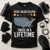 Twice In A Lifetime Solar Eclipse 2024 Total Eclipse Cooling Performance Crew T-Shirt