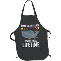Twice In A Lifetime Solar Eclipse 2024 Total Eclipse Full-Length Apron With Pockets