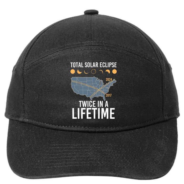 Twice In A Lifetime Solar Eclipse 2024 Total Eclipse 7-Panel Snapback Hat