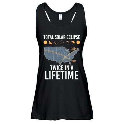 Twice In A Lifetime Solar Eclipse 2024 Total Eclipse Ladies Essential Flowy Tank