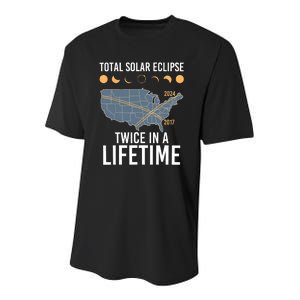 Twice In A Lifetime Solar Eclipse 2024 Total Eclipse Youth Performance Sprint T-Shirt