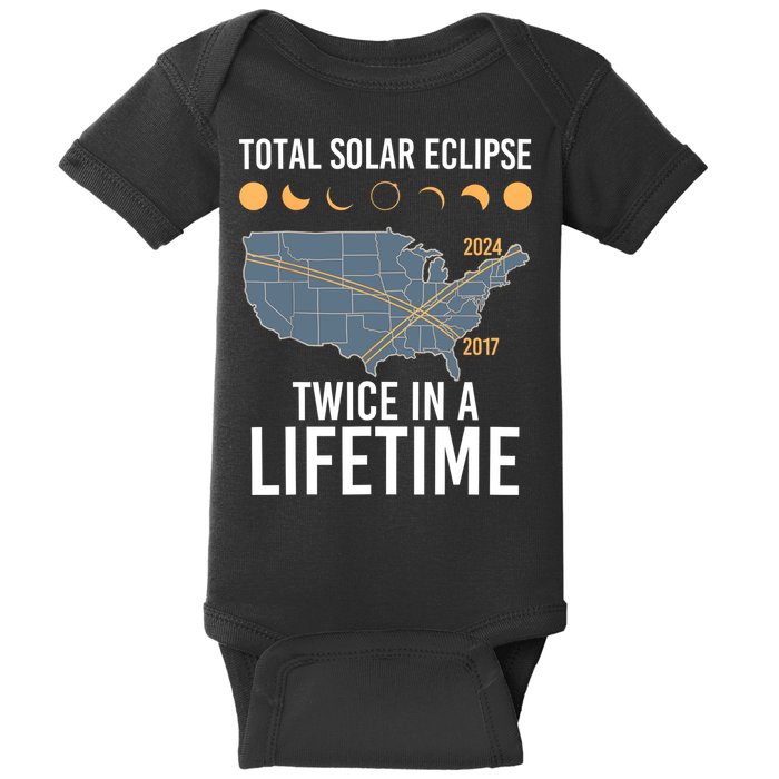Twice In A Lifetime Solar Eclipse 2024 Total Eclipse Baby Bodysuit