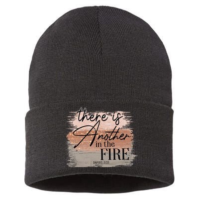 There Is Another In The Fire Daniel 3 25 Christian Jesus Sustainable Knit Beanie
