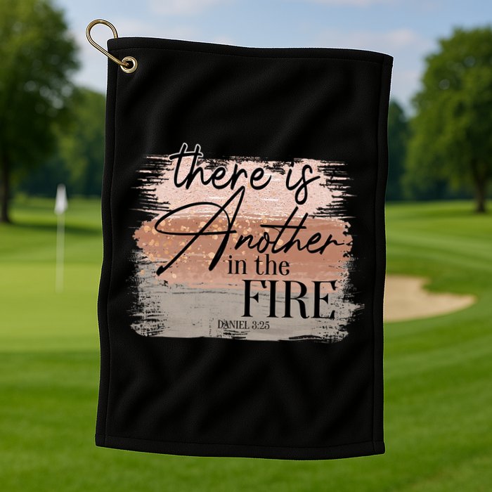 There Is Another In The Fire Daniel 3 25 Christian Jesus Golf Towel