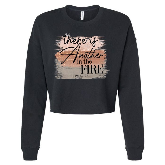 There Is Another In The Fire Daniel 3 25 Christian Jesus Cropped Pullover Crew