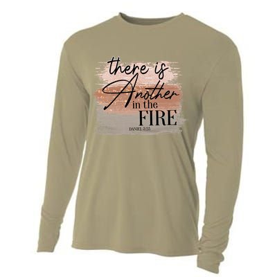 There Is Another In The Fire Daniel 3 25 Christian Jesus Cooling Performance Long Sleeve Crew