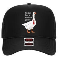 Today I Am A Serious Goose Funny Oddly Specific Dank Meme High Crown Mesh Back Trucker Hat