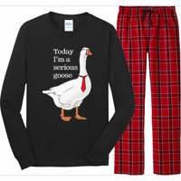 Today I Am A Serious Goose Funny Oddly Specific Dank Meme Long Sleeve Pajama Set